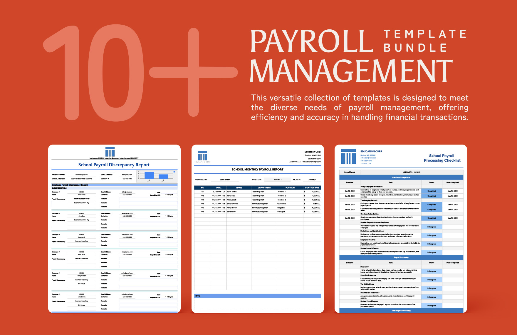 10+ Payroll Management Template Bundle in Excel, Google Sheets - Download | Template.net