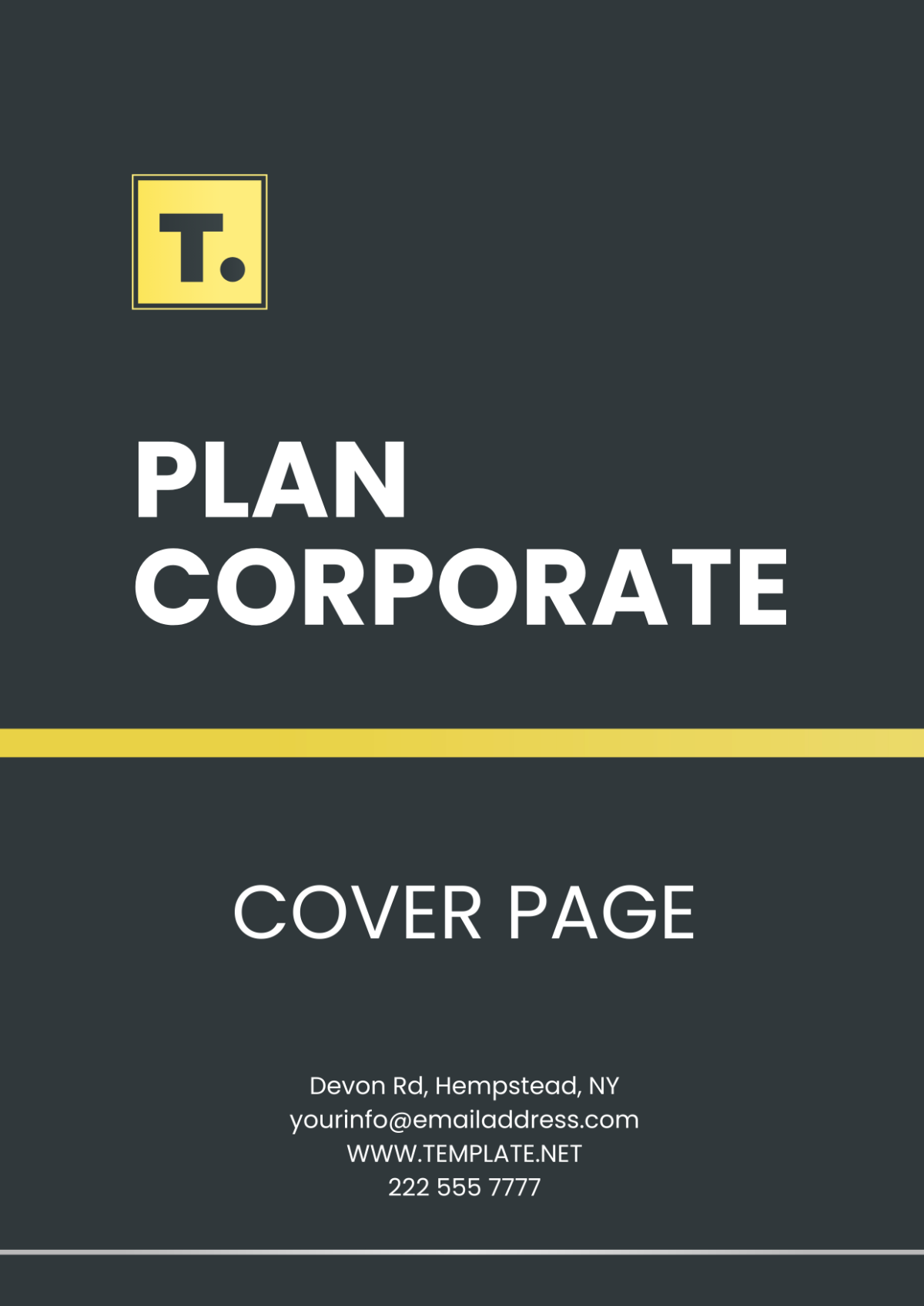 Plan Corporate Cover Page Template - Edit Online & Download